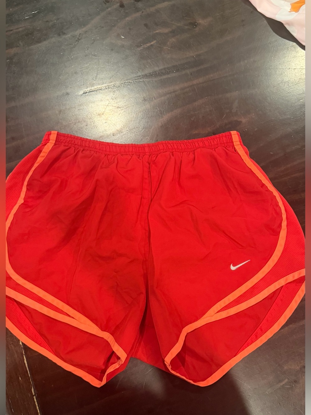 Nike Women’s Red Running Shorts with Orange Trim